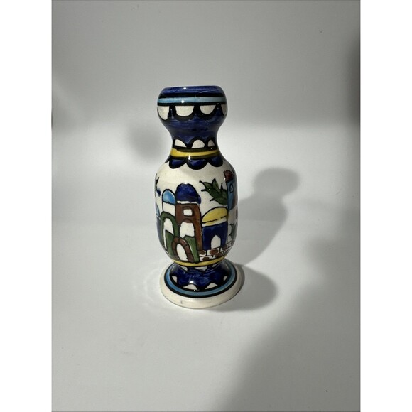 E.K. Other - E.K Ceramic Hand Painted Bud Vase Taper Candle Holder Jerusalem Vintage
